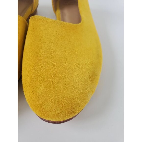 Tony Blanco Anthropologie Mustard Yellow Flats Size 40 US 9.5 - 10 Suede Shoes - Picture 14 of 15